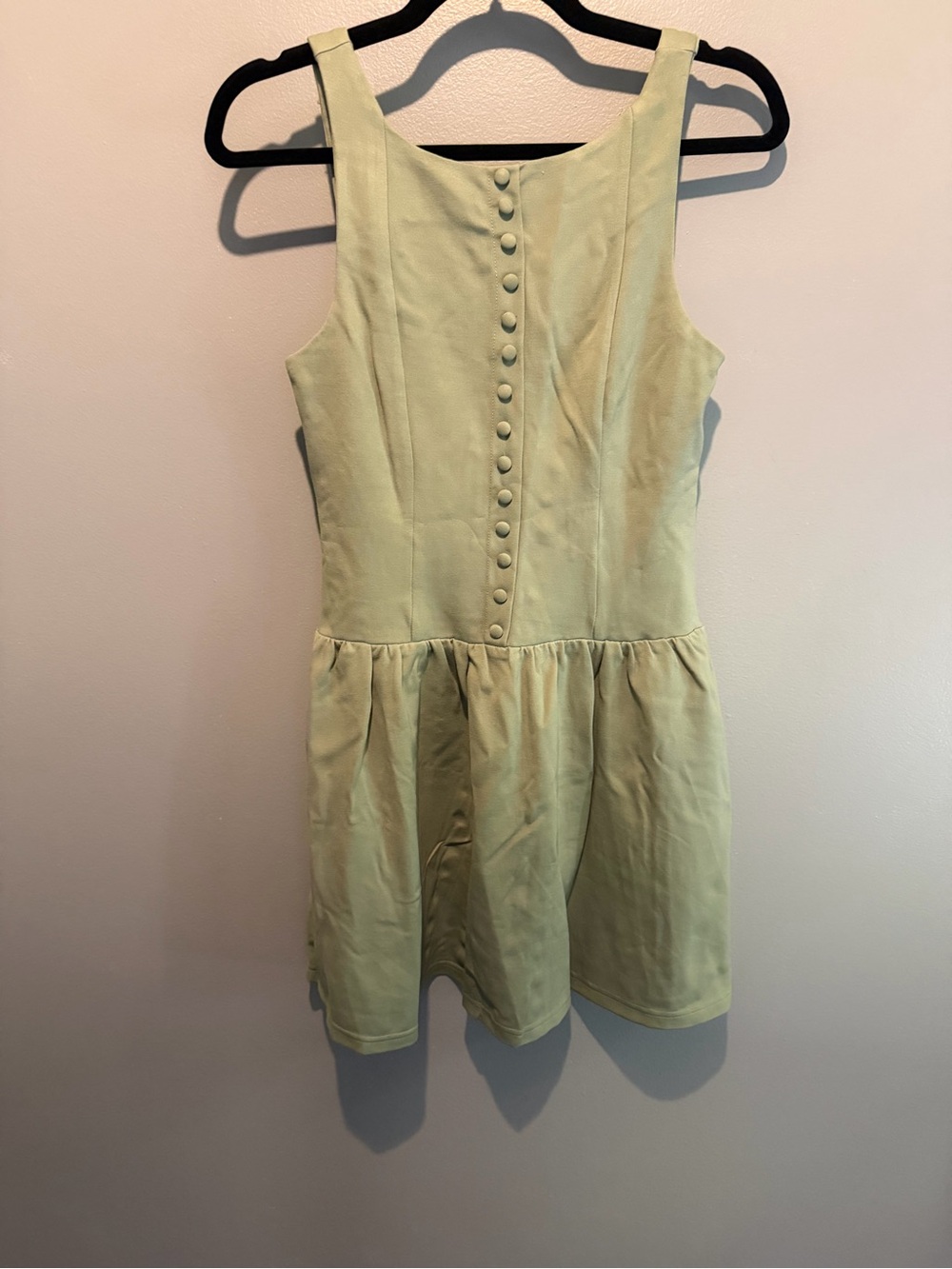 Altar'd State Pale Lime Button-Front Sleeveless Dress